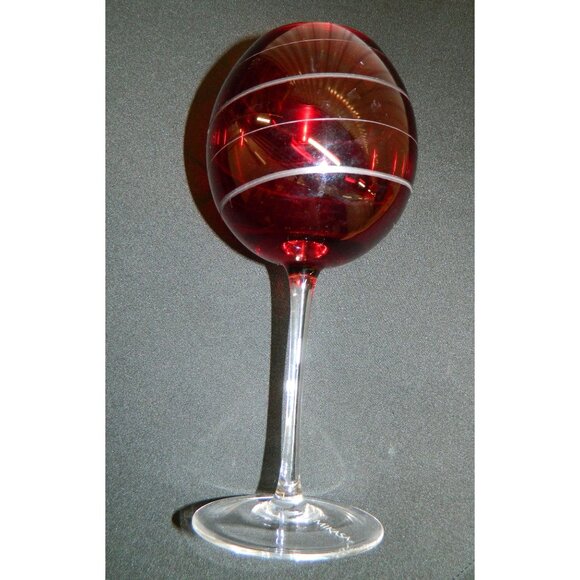 Mikasa Cheers Balloon Red Swirl Wine Goblet Glass Burgandy, Red, White Wine - Picture 1 of 9